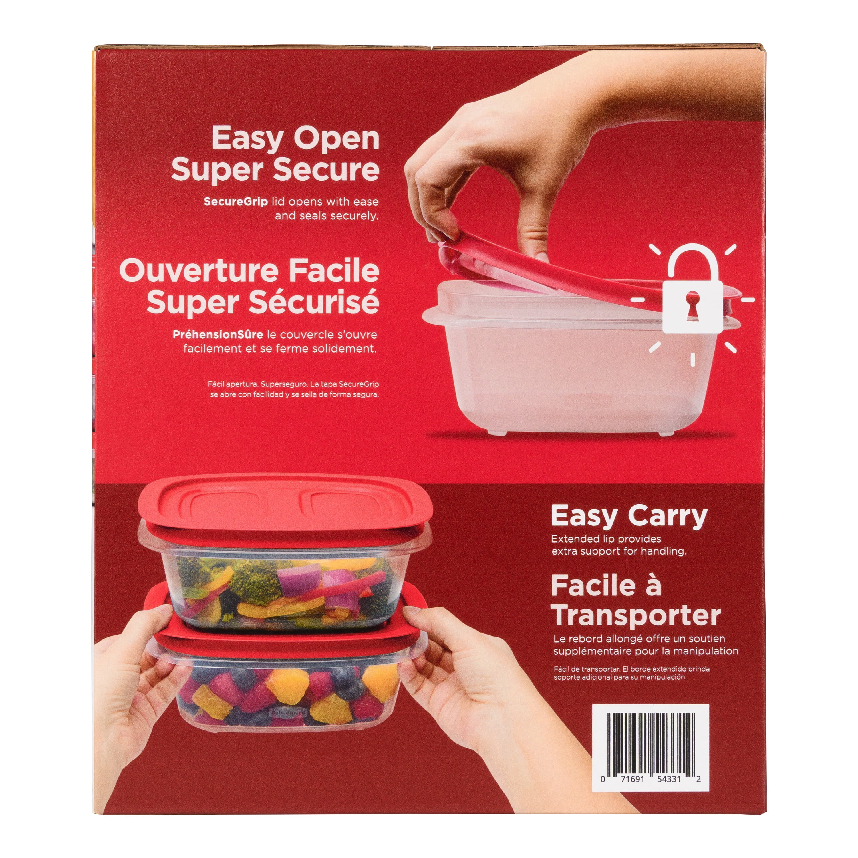 Rubbermaid EasyStore Rectangle, Square, and Round Food Storage Containers with Lids, 32-Piece Set