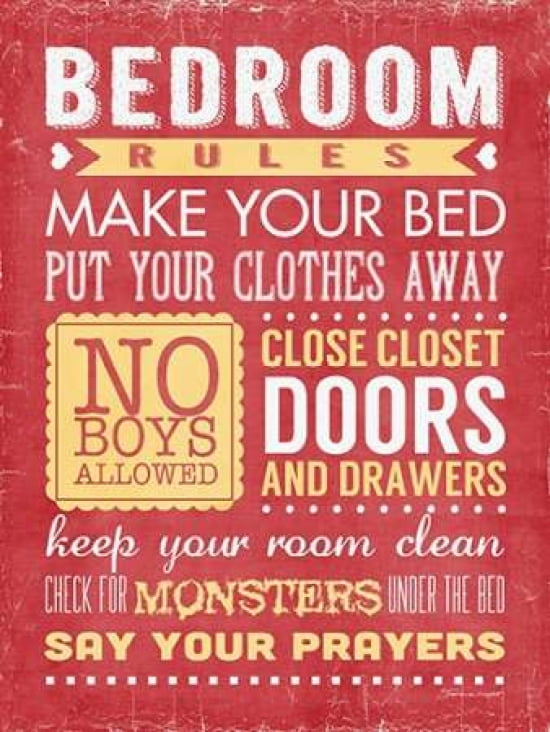 Bedroom Rules II Poster Print by Stephanie Marrott (9 x 12) - Walmart.com