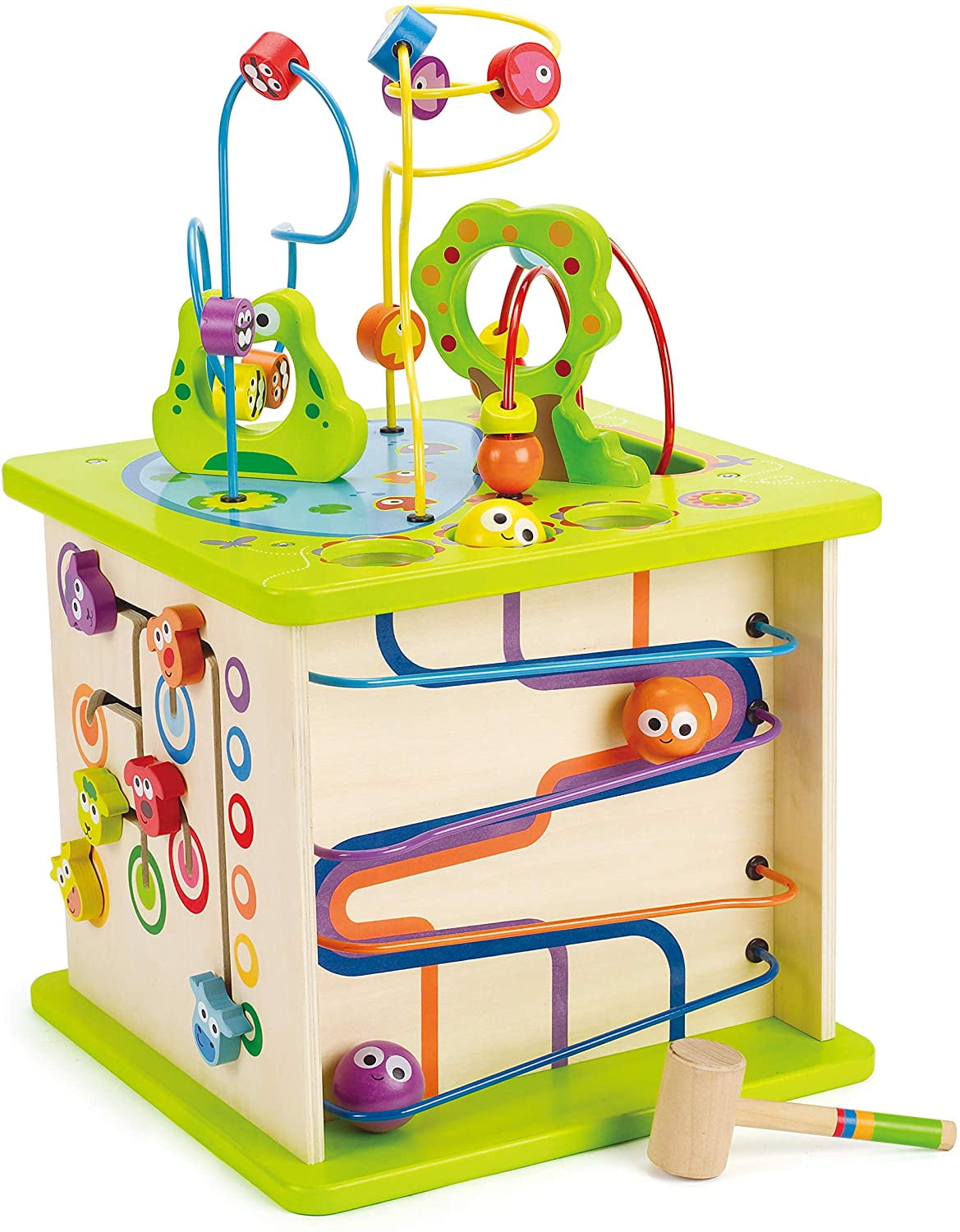 Country Critters Wooden Activity Play Cube by Hape | Wooden Learning Puzzle Toy for Toddlers, 5