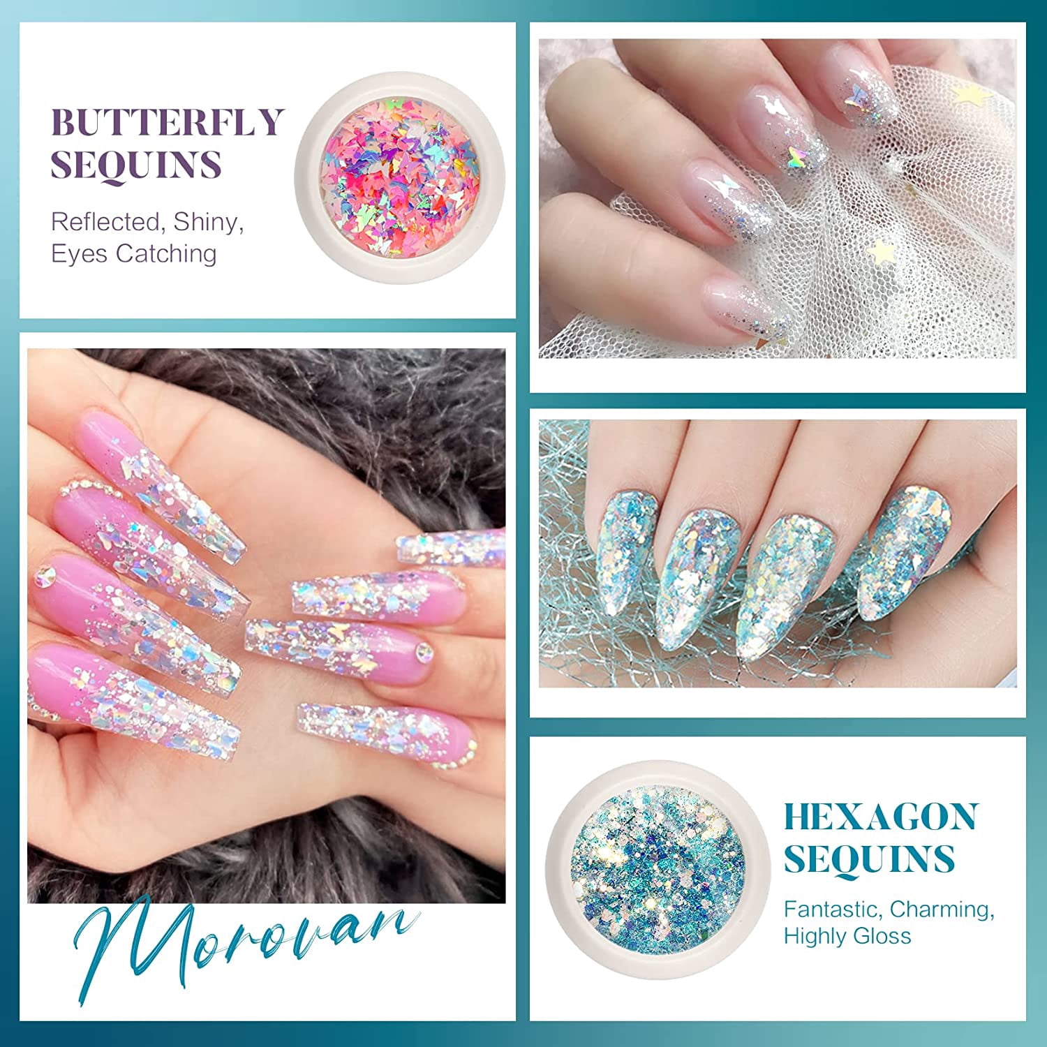 Morovan Poly Gel Kits - Nail Extension Gel Kit with 48W LED Nail Lamp 8 Pcs 0.5oz with Slip Solution Nail Primer Poly Gel