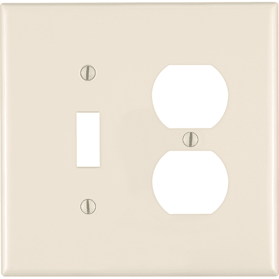 Leviton 2-Gang Wallplate in Almond — UL Listed for US Residential Electrical Code Compliance, Drop-in NEC-Standard Wiring