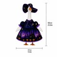 thumbnail image 4 of Fall Porch Decor, Porch Goose Outfits Halloween, Halloween Yard Decor, Goose, Star Moon Printed Purple Lace Trimmed Outfit Fits Most Standard Standing Porch Goose Figures, 4 of 7