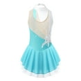 thumbnail image 2 of iiniim Kids Girls Sleeveless Mock Neck Skating Dress Rhinestone Dance Performance Size 6-16 Lake Green 14, 2 of 7
