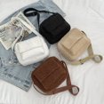 thumbnail image 5 of Lamb wool satchel 2023 new style solid color one-shoulder diagonal bag trendy small square bag, 5 of 6