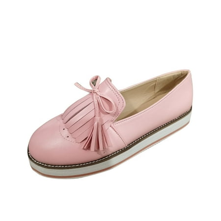 

Tangnade Casual Shoes Womens Casual Fashion Round-Toe Japanese Tassel Lace Flat Casual Shoes