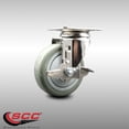 thumbnail image 2 of 4 Inch 316SS Gray Polyurethane Wheel Swivel Top Plate Caster with Brake SCC, 2 of 2