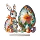 thumbnail image 1 of Decoración de huevo de conejo de Pascua 2D, adorno plano de escritorio, arte, artesanía, regalo de cumpleaños Estilo H, 1 of 9