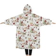 thumbnail image 2 of Oversized Wearable Blanket Hoodie,White Christmas Gnome Pattern Sherpa Blanket Hoodie with Super Pockets,Super Warm Fuzzy Pullover for Women & Men, 2 of 6