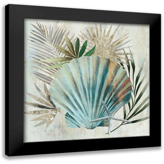 Wilson, Aimee 12x12 Black Modern Framed Museum Art Print Titled - Turquoise Shell I