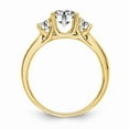 thumbnail image 2 of 14K Yellow Gold Ring Band Moissanite Round White 1.50ct. 3 Stone with side, Size 9, 2 of 7