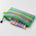 thumbnail image 5 of Yhmxh Zipper Mesh Pouch, Rainbow Stripe Storage Pencil Pouches, Transparent Nylon Mesh Pen Pencil Case, Multipurpose Pencil Pouch for Office Supplies, Stationery, Cosmetics Travel Accessories, 5 of 7