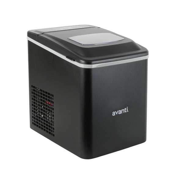 Avanti Mighty Ice 26lb. Countertop Bullet Ice Maker, Fast 6-Minute Ice Cycle, Self-Cleaning, Two Ice Sizes, Ultra Quiet, in Black (AVIM2625BK)