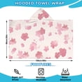 thumbnail image 2 of Pioneer Flower Floral Print Pattern Hooded Bath Towel，60"x35" for Ages 3 To 12 Kids, Quick Dry Lightweight Soft Microfiber Hood Beach Towel Cover Up for Kids, 2 of 7