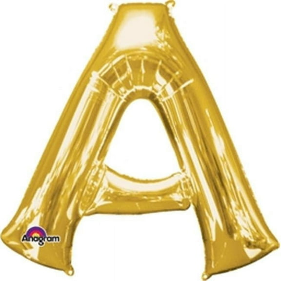 Anagram  37 in. Letter A Gold Supershape Foil Balloon - Gold - 37 in.