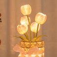 thumbnail image 3 of Lindo Adorno Tulipán Lámpara Mesita Noche Cristal LED S, 3 of 9