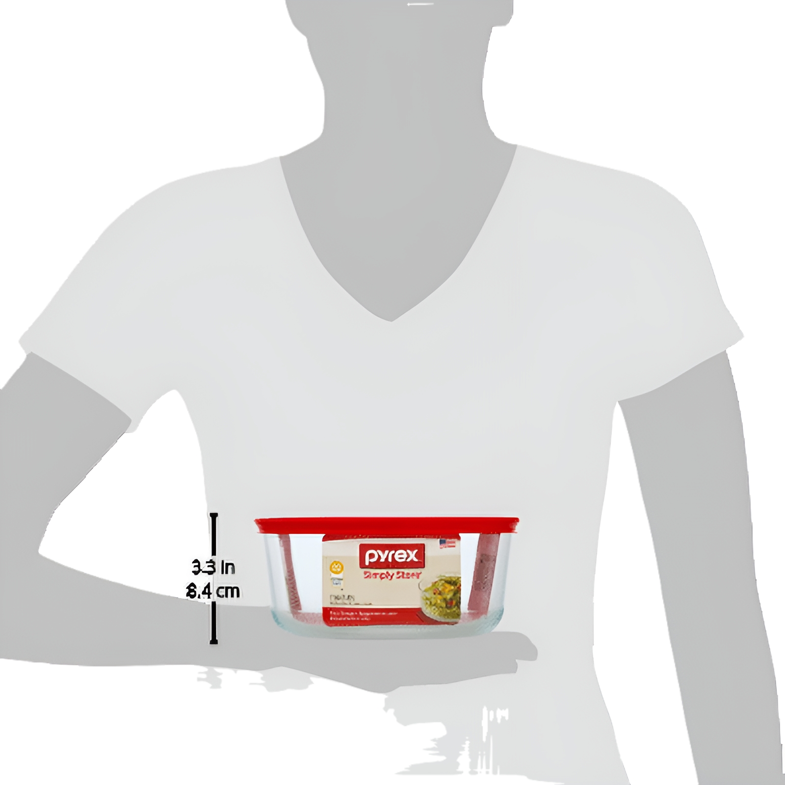 Pyrex Simply Store 7-Cup Glass Food Storage Container, Red photo 5
