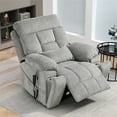 thumbnail image 4 of Lift Recliner for Big and Tall Seniors Lay Flat, Sea Island Cotton Lift Chair with Heat and Massage, Reclining to 180, Dual OKIN Motors - Fabric - Gray, 4 of 9