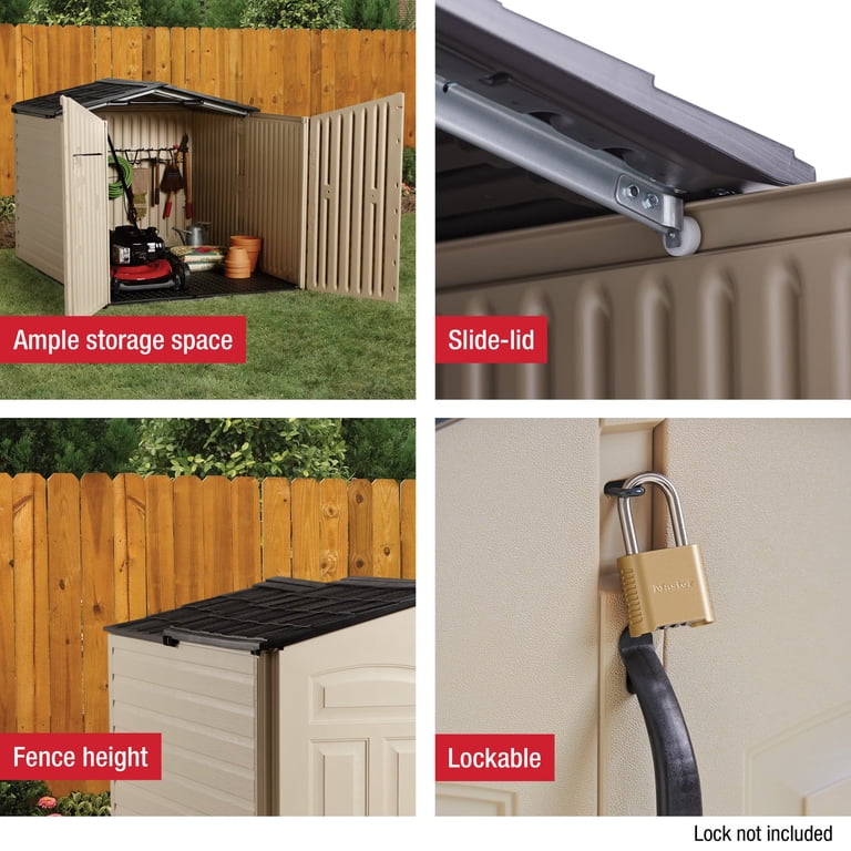 Rubbermaid, Storage Shed, Gray, 96 cu ft, Weather-Resistant Double