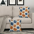 thumbnail image 2 of Blue Orange Pumpkin Fall Pillow Covers 16x16 Set of 2 Autumn Harvest Print Thanksgiving Decorative Throw Pillows Outdoor Farmhouse Cushion Case Seasonal Decor for Couch Sofa Bed, 2 of 6