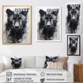 thumbnail image 4 of Designart "Portrait Of The Panther'S Black And White Gaze" Animals Panther Floater Framed Canvas Prints, 4 of 5