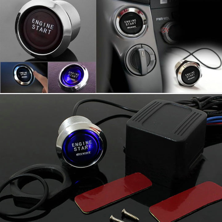 Car Engine Ignition Start Button Switch Relay Box Red Illumination Frosted Matte