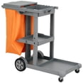 thumbnail image 1 of HOMCOM Commercial Janitorial Cart, Professional Cleaning Trolley, Grey, 1 of 10
