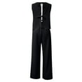 thumbnail image 4 of Women's Fashion Casual Solid Color Sleeveless Vest Casual Pants Suit Grandmother of The Bride Pant Suits 80s Jogging Suits for Women Women's plus Suits Light Dress Pants Women Womens Wedding Pantsuits, 4 of 4