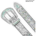 thumbnail image 2 of XIATIAN Men Women Rhinestone belt Western Cowgirl Cowboy Vintage Bling Crystal Diamond Studded Leather Belt for Jean Pants, 2 of 3