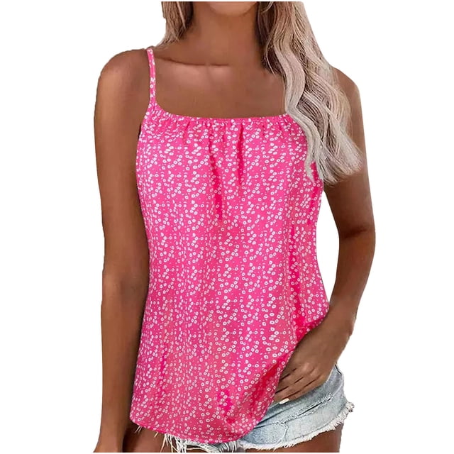 Débardeurs Femmes, Mode Décontractée Sans Manches Imprimé Col Rond Camisole Blouse