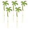 5pcs Hawaii Cake Tooper Coconut Tree Cake Picks for Luau Beach Party