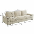thumbnail image 2 of Harkawon Large Modular Sofa with Storage, 3-Seater Chenille Fabric Couch, Extra Deep Seat & Wide Arms, Comfortable Sofa for Living Room, Office (Includes USB Port & Side Pockets), 2 of 5