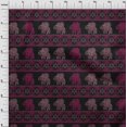 thumbnail image 3 of oneOone Polyester Lycra Fabric Floral & Elephant Block Print Fabric BTY 56 Inch Wide, 3 of 4