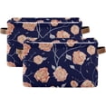 thumbnail image 2 of GZHJMY Collapsible Storage Basket Retro Ethnic Flowers-f Rectangular Storage Bins Baskets Toys Storage Bins with Handles for Bedroom Home Office 2PCS, 2 of 7