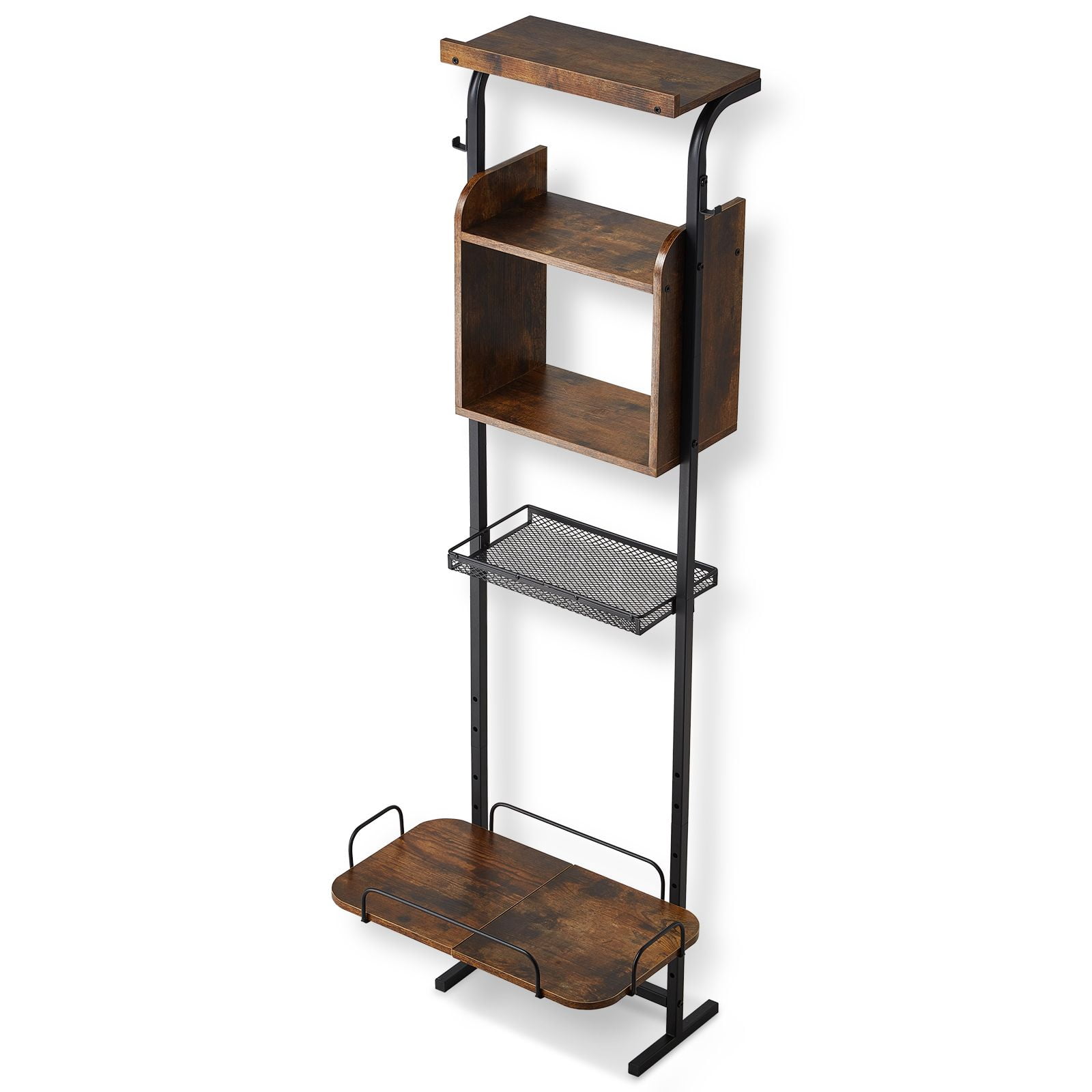 Dranite Elevated Pet Feeding Station with Storage, 3-in-1 Dog Bowl Stand