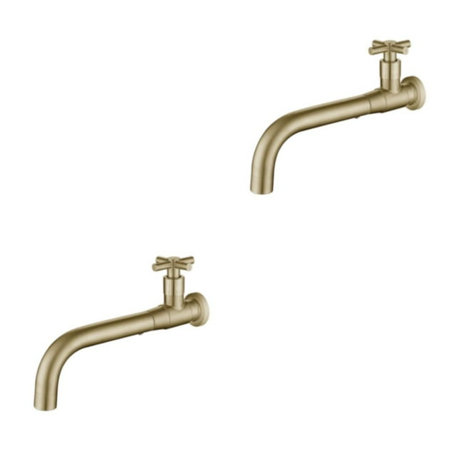 Thinsony Ajustement Universel pour Bassin Durable Installation Facile Évier Mural en Métal Froid Simple 03 Or 2 Ensembles