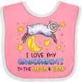 thumbnail image 3 of Inktastic I Love My Grandparents to the Moon and Back Cute Sheep Boys or Girls Baby Bib, 3 of 4
