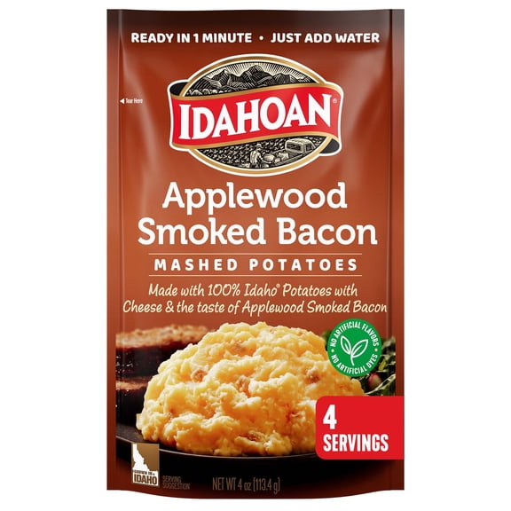 Idahoan Applewood Smoked Bacon Mashed Potatoes Side Dish, 4 oz