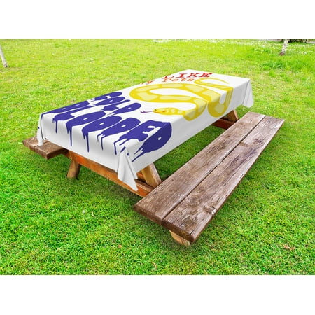 Reptile Outdoor Tablecloth, Majestic Snake Says the Wild Truth Pet Lover Best Friend Illustration Print, Decorative Washable Fabric Picnic Table Cloth, 58 X 84 Inches,Purple Yellow Red, by (Top Ten Best Pet Snakes)