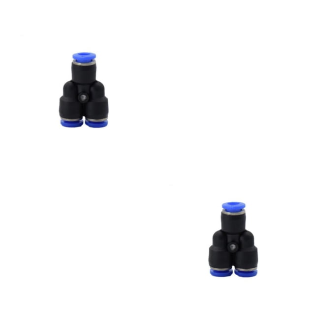 Scienceny 10x conectores de tubo neumático duraderos negros para manguera rápida de alta resistencia a la presión de del Y-tee PY 6【 Ordinario 6 mm 2piezas