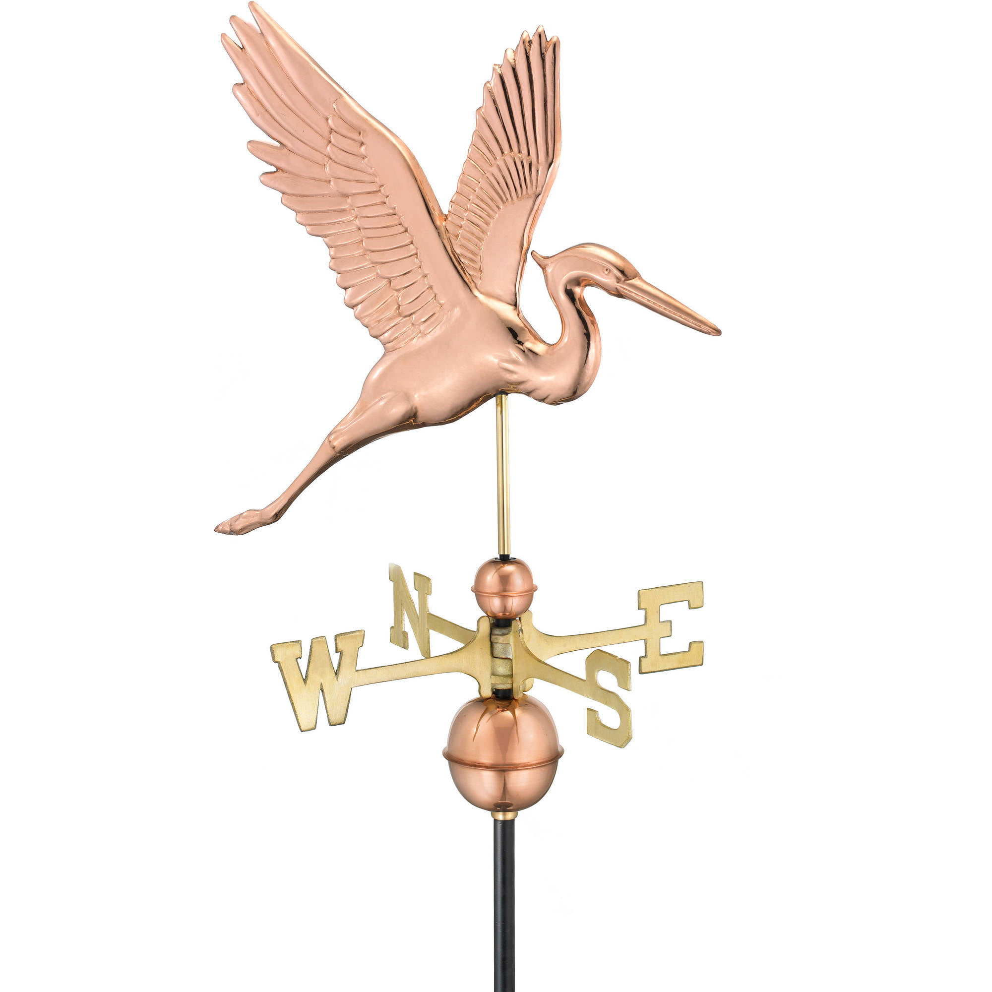 Good Directions Blue Heron Weathervane with Roof Mount Pure Copper 