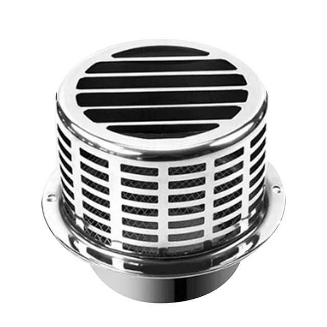 Qukaim Hotte de séchage en acier inoxydable 304 - Résistante aux intempéries - Grille de ventilation ronde - Couvercle de tuyau d'échappement - 150 mm - 304