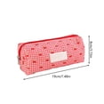 thumbnail image 3 of Small Quilted Makeup Bag, Zipper Cosmetic Pouch | Purse Storage Holds Makeup Beauty Essentials,Travel Items Red, 3 of 7