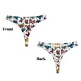 thumbnail image 3 of Balery Colorful Flying Butterflies Tangas de Algodón para Mujer con Estampado – Ropa Interior Sexy, Transpirable, G-string-3X-Large, 3 of 6