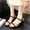 #0094-Black, variant on Women's Rhinestone Block Heel Sandals, Open Toe Round Toe Slides with Sparkly Crystal Accents, Adjustable Ankle Strap Dressy Shoes, Versatile Summer Party Footwear Gift