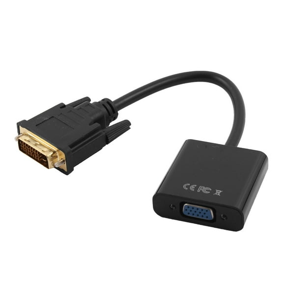 Unique Bargains PC Computer DVI 24+1 Male to VGA Female Monitor Adapter Connector Cable Black
