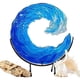 thumbnail image 4 of Escultura de ola oceánica, adornos de ola azul, arte oceánico para decoración de escritorio, 4 of 8