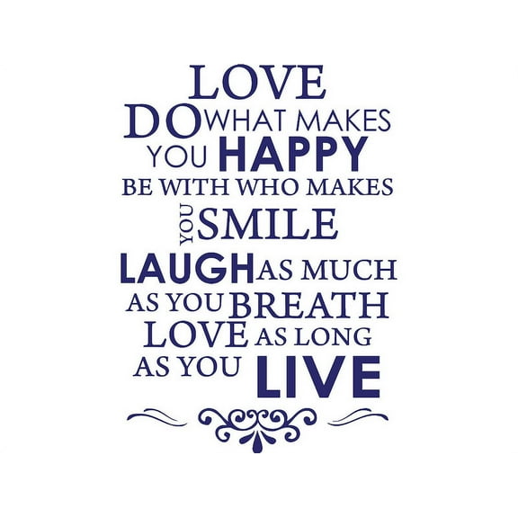 Purple 22" x 31" Love do what makes you happy.... Vinyl Wall Art Home Decor Decal Sticker