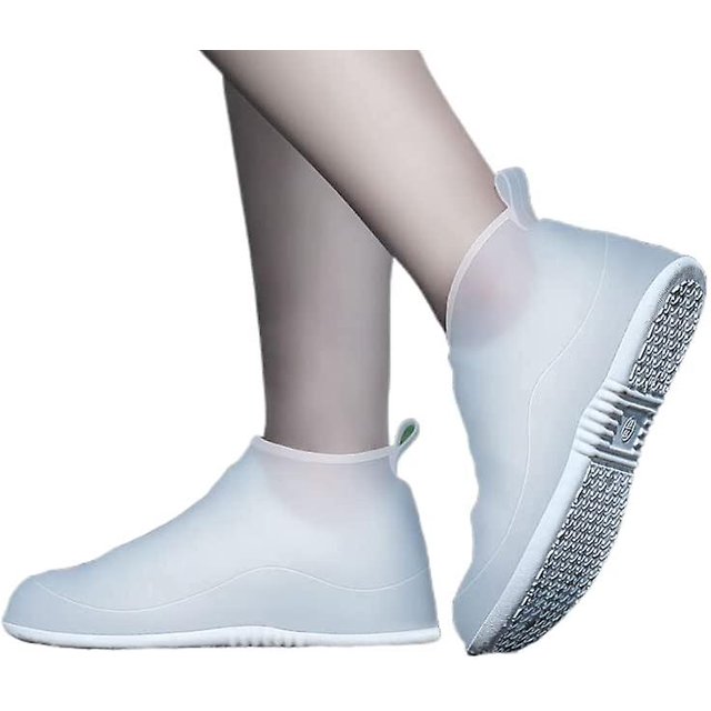 Funda impermeable para botas de lluvia, cubierta de zapatos con suela gruesa de doble suela, protectores para zapatos Feliz Sencillez