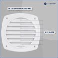 thumbnail image 5 of Five Oceans 7-Slotted Louvered Hose Vent, 4-inch Hose Diameter, 2 Pack Air Hose Thru Vent, White ABS Plastic - FO111-M2, 5 of 7