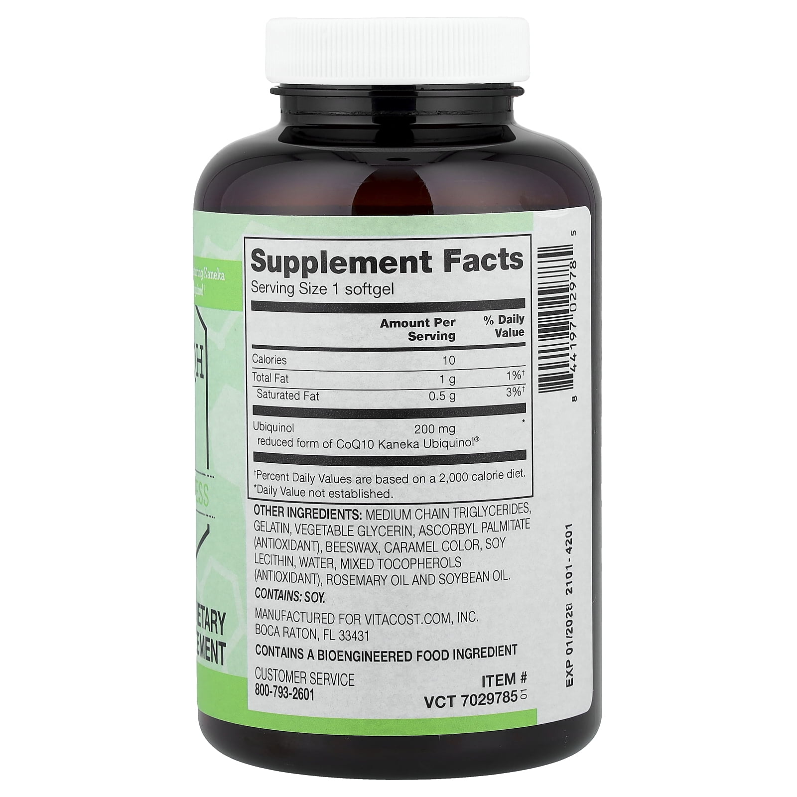 Vitacost Synergy®, Ubiquinol CoQH, 200 mg, 120 Softgels
